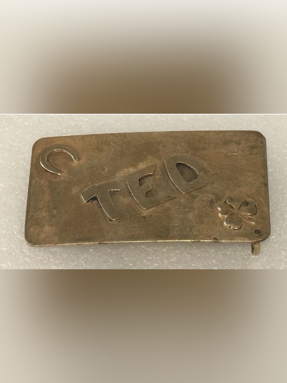 Vintage TED Belt Buckle Personalized Name Solid Brass Teddy Theodore